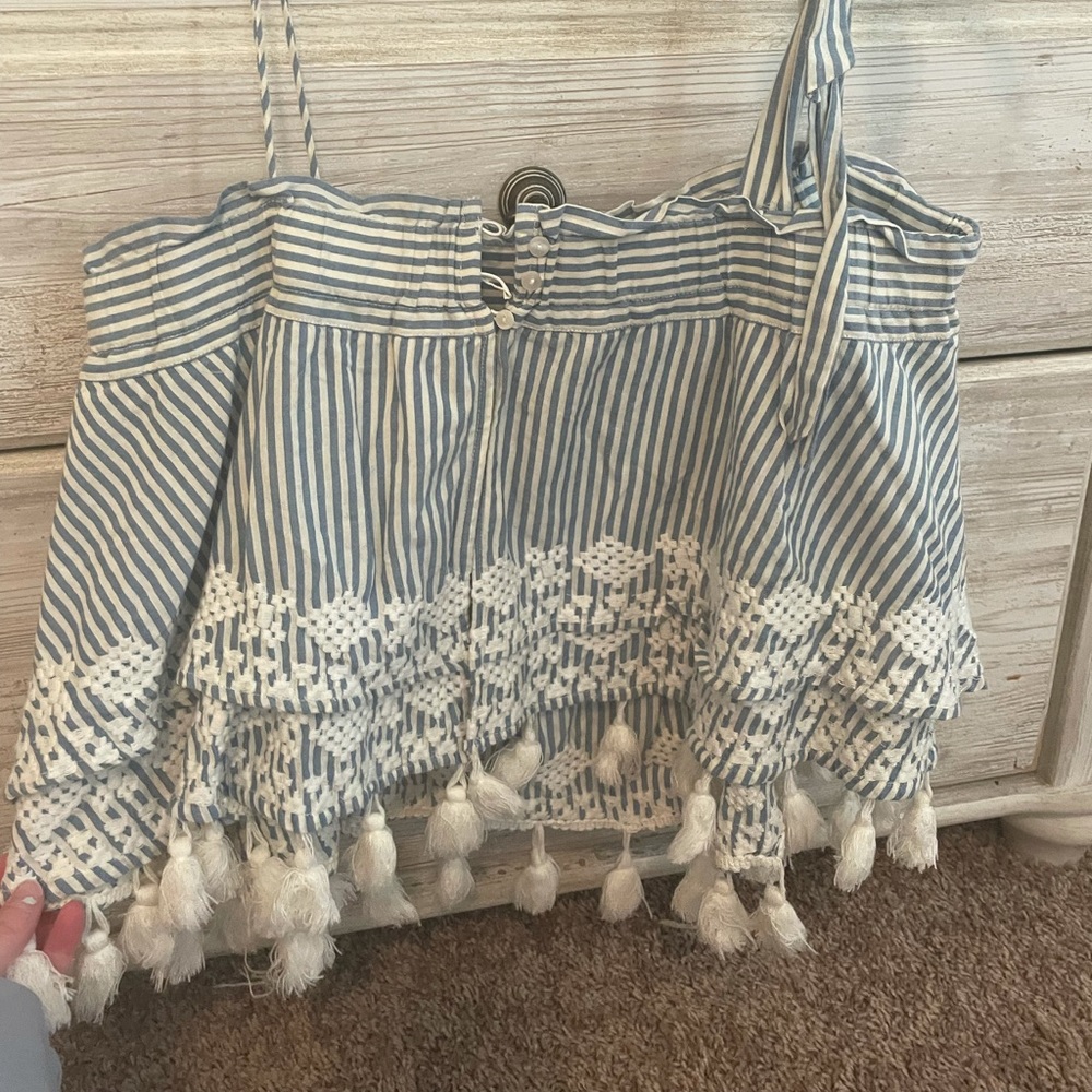 Free people tank blue & white